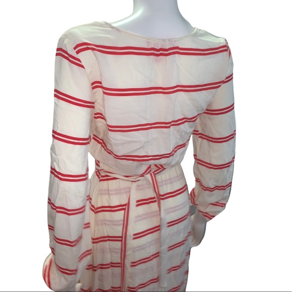 Catherine Malandrino faux wrap maxi dress cover up long sleeve striped city - Picture 7 of 8